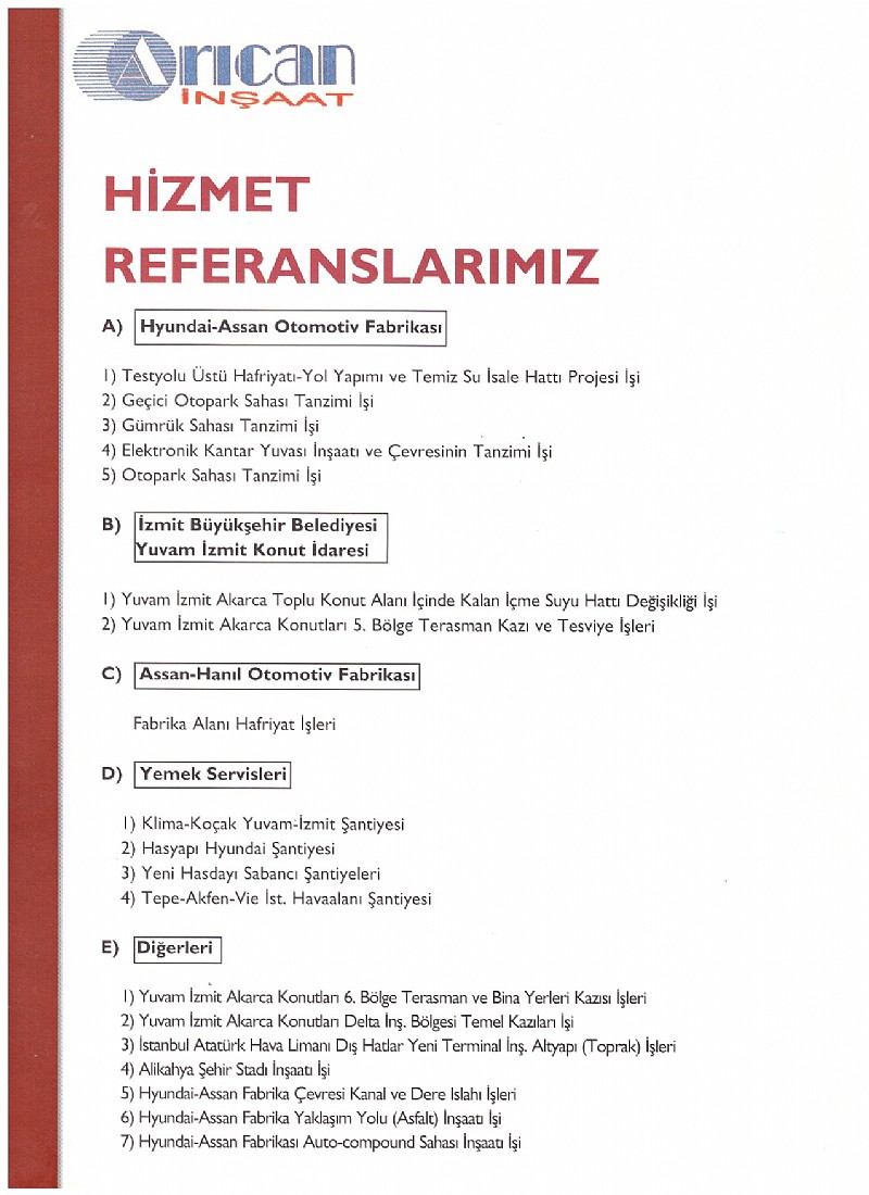 Referanslarımız ve Teşekkür Belgelerimiz